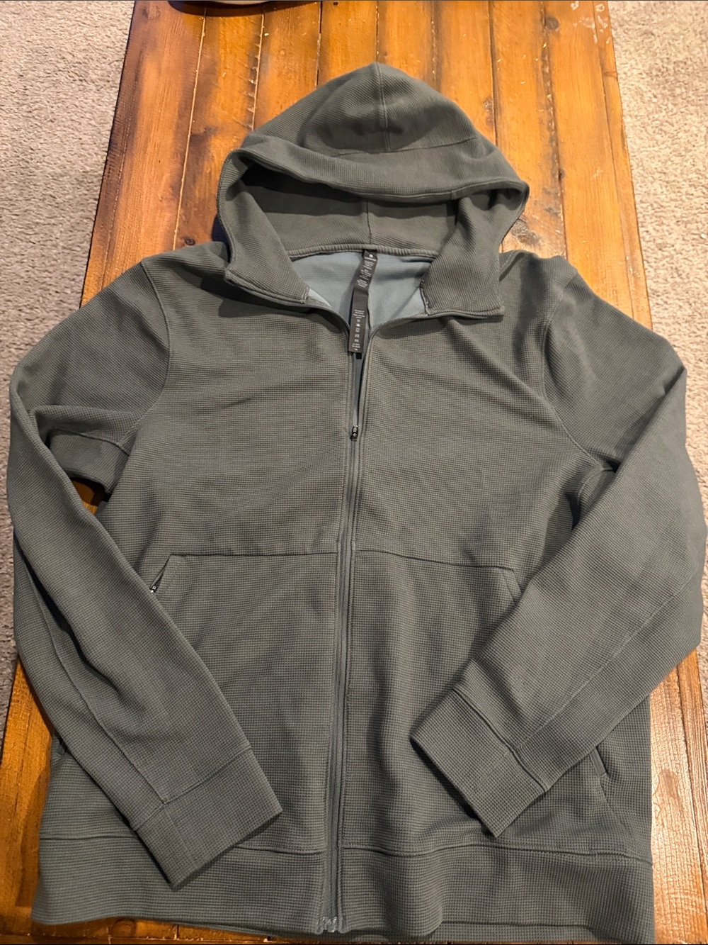 Olive Green Zip-Up Hoodie - Hooded Full Zip